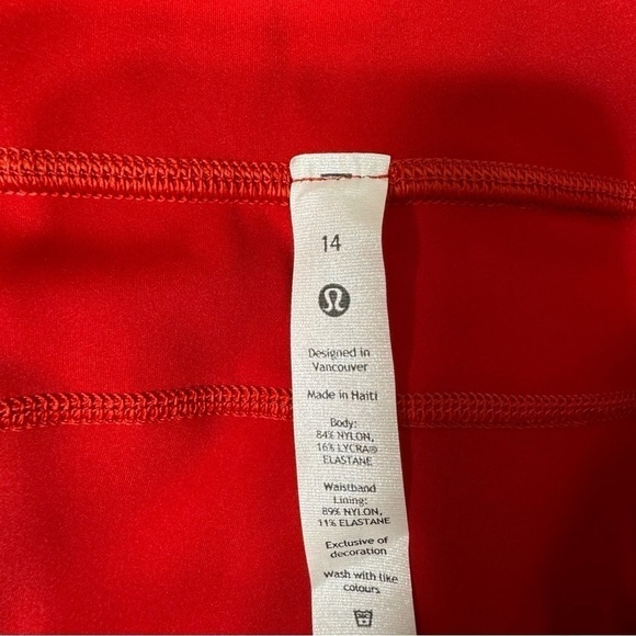 Lululemon Fast and Free High Rise Tights Dark Red Leggings 14 Nwt - Picture 9 of 9